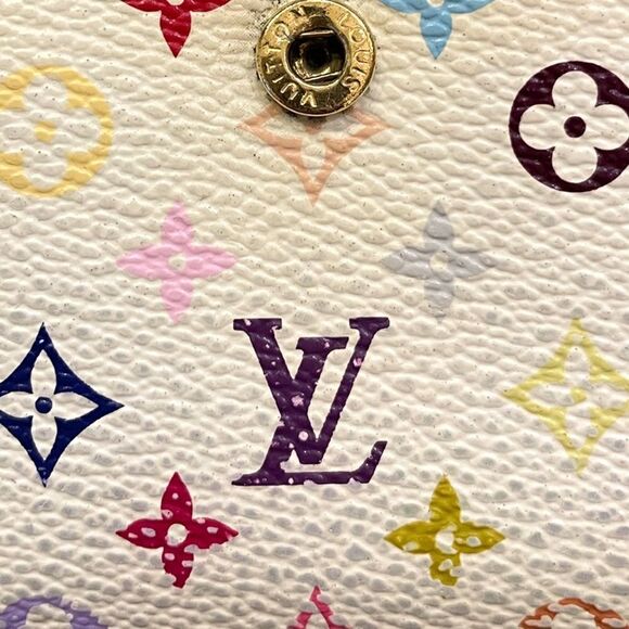LOUIS VUITTON Paris Vintage Monogram Multicolor Sarah Wallet (White) - Picture 10 of 13